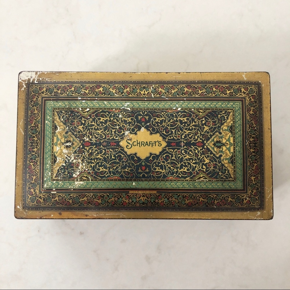 {vintage} Schrafft's candy tin